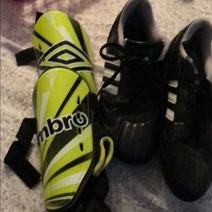 Soccer shoes (adidas) and shine guard size: 6